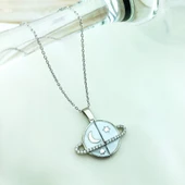 Vaoov 925 Ayar Gümüş İsimli Rodyum Kaplama Açılan Gezegen Kolye thumbnail 5