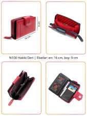 Grande Hakiki Deri Kadın Cüzdan Mürdüm  2716 thumbnail 4