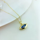 Vaoov 925 Ayar Gümüş Altın Kaplama Göz Nazar Kolye thumbnail 4