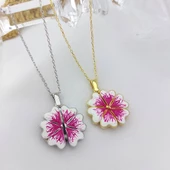 Vaoov 925 Ayar Gümüş İsimli Açılan Menekşe Kolye thumbnail 6