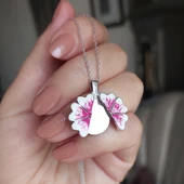 Vaoov 925 Ayar Gümüş İsimli Açılan Menekşe Kolye thumbnail 2