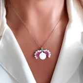 Vaoov 925 Ayar Gümüş İsimli Açılan Menekşe Kolye thumbnail 5