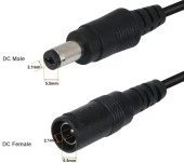 Ancheyn DC Adaptör Uzatma Kablosu 1 Metre 5.5mm x 2.1mm 5 Amper Dişi Erkek Modem Uzatma 4382 - 3