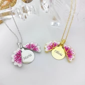 Vaoov 925 Ayar Gümüş İsimli Açılan Gold Menekşe Kolye thumbnail 6