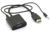 Ancheyn HDMI To VGA Ses Destekli Dönüştürücü Kablo Çevirici Adaptör 4488 - 1
