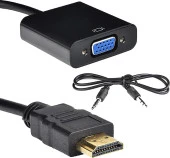 Ancheyn HDMI To VGA Ses Destekli Dönüştürücü Kablo Çevirici Adaptör 4488 - 4