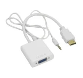 HDMI to VGA Dönüştürücü Kablo Ses Destekli Adaptör Çevirici PS3 Kulaklık Monitör Tv Led Uydu 4548 - 3
