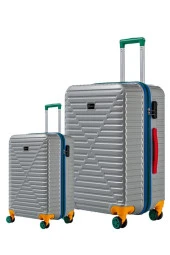 Louisiana Polo Büyük Ve Kabin Boy 2'li Valiz Seti %100 Polikarbon Valiz 4x2 Teker Gri 1088 thumbnail 1