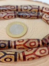 6 Göz Tibet Akik Taşı Silindir Kesim 10x30mm/adet (45794-1) thumbnail 1