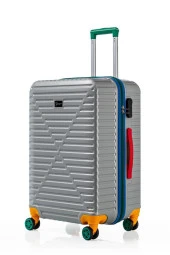 Louisiana Polo Orta Ve Kabin Boy 2'li Valiz Seti %100 Polikarbon Valiz 4x2 Teker Gri 1088 thumbnail 10