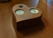 Kalp Şeklinde Ahşap Mumluk TeaLight İçin - 2