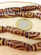 2 Göz Tibet Akik Taşı Silindir Kesim 10x30mm/adet (45798-1) thumbnail 1