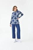 FTZ Women Kadın Dama Desenli İkili Takım  İndigo 20604 thumbnail 2