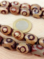 3 Göz Tibet Akik Taşı Şekilli Kesim 12x15mm/adet (45804-1) thumbnail 1