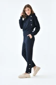 FTZ Women Kadın İki İp Düğme Detaylı Takım  Lacivert 30640 thumbnail 3