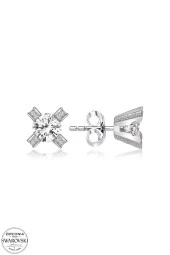 Swarovski Zirconia Kadın 0,28 Karat 24 Taşlı Gümüş Küpe - 1