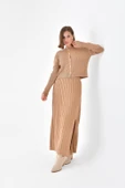 FTZ Women Kadın Düğmeli İkili Takım  Bisküvi 20692 thumbnail 3