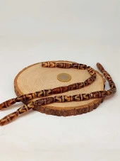 Çift Kaplan Dişi Tibet Akik Taşı Silindir Kesim 10x30mm Dizi (45808) thumbnail 3