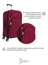 Louisiana Polo 3'lü Valiz Seti 4 Teker Kumaş Valiz Bordo 1081 - 6