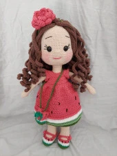 Karpuz Güzeli Bebek Amigurumi Organik Oyuncak - 2