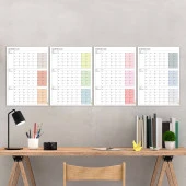 Tarihsiz Üç Aylık Duvar Takvimi Seti, Üç Aylık Duvar Planlayıcısı, 90 Günlük Takvim, 90 Günlük Plan - 70x100cm thumbnail 1