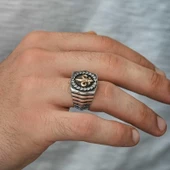 Gümüş Zambak Çiçeği Desenli Erkek Yüzük SL6958 thumbnail 3