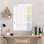 Tarihsiz Üç Aylık Duvar Takvimi, Yeşil, Üç Aylık Duvar Planlayıcısı, 90 Günlük Takvim, 90 Günlük Plan, 35x50cm - 1