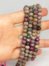 Anyolit (Rubizoit- Rubyzoisit) Taşı Rondela Faset Kesim 5.5*7mm dizi (45824) thumbnail 1