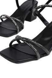 ® | PC-52286-Siyah Taşlı Kadın Topuklu Ayakkabı thumbnail 4