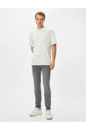 Skinny Fit Kot Pantolon - Michael Jean 4sam40017nd Gri - 2