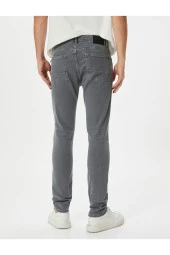 Skinny Fit Kot Pantolon - Michael Jean 4sam40017nd Gri - 4