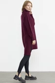 Tam Balıkçı Yaka Triko Tunik - Bordo - 5