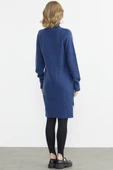 Tam Balıkçı Yaka Triko Tunik - Indigo - 5