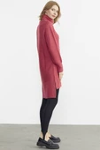 Tam Balıkçı Yaka Triko Tunik - Mercan - 4