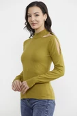 Kol Detaylı Triko Kazak - Yeşil - 4