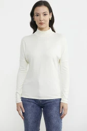 Omuz Detaylı Triko Kazak - Kemik thumbnail 1