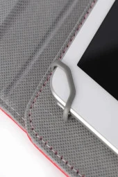 Vorcom S7 Pro Uyumlu 7" Dönerli Standlı Deri Tablet Kılıfı - Pembe - 4