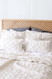 Iskandinav Yatak Örtüsü ÇK Set Elda Ekru thumbnail 2