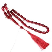 Kapsül Model İp Püsküllü 9-15mm Sıkma Ateş Kehribar Tesbih thumbnail 1