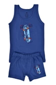 Erkek Çocuk Kaykay Baskılı Atlet Boxer Takım 6048 BGL-ST03474 - 1