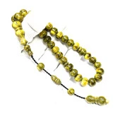 Küre Model Sistemli 10-8mm Dik Damarlı Hareli Sıkma Kehribar Tesbih thumbnail 1