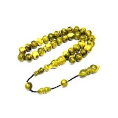 Küre Model Sistemli 10-8mm Dik Damarlı Hareli Sıkma Kehribar Tesbih thumbnail 2