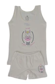 Kız Çocuk Tavşan Baskılı Atlet Boxer Takım 8542 BGL-ST03481 - 3