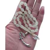 Kedi Gözü Tesbih,Karanlıkta Parlayan Gece Yanan Fosforlu Tespih,metal Püskül Zülfikar Kılıç Modeli - 3