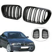 Bmw 3 Uyumlu Serisi E46 Ön Panjur Böbrek Çift Tırnak  (1998-2005) - 2