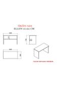 Kalender Dekor Ellen 120 Cm Çalışma Masası El01 thumbnail 4