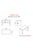 Kalender Dekor Ellen 120 Cm Çalışma Masası El04 thumbnail 3