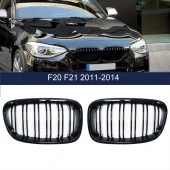 Bmw 1 Uyumlu Serisi F20 2011-2015 M Böbrek Çift Cızgı Panjur Piano Black - 1