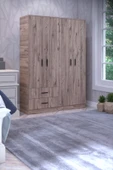 ABETE MOBİLYA 4 Kapılı 2 Çekmeceli 2 Askılıklı Gardırop (ELBİSE DOLABI-YÜKLÜK) / Atlantik Çam - 1