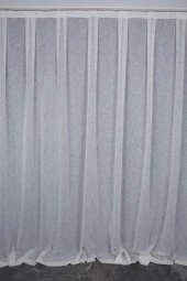 KETEN 1525 MODEL KREM RENK TEK KANAT Hazır dikilmiş Pileli Fon Perde 300*260 cm thumbnail 1